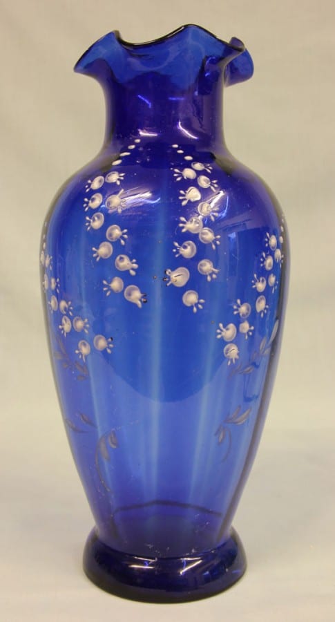 Large Late Victorian Bristol Blue Glass Vase. Antique Antique Vases 4