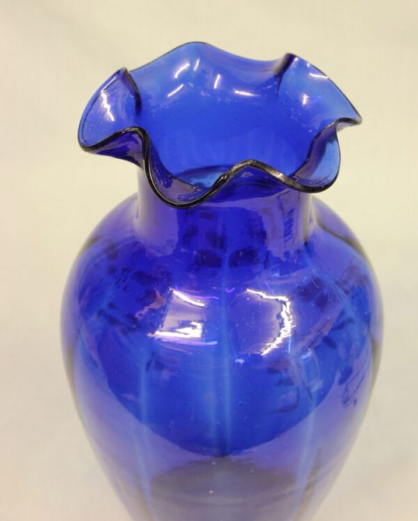 Large Late Victorian Bristol Blue Glass Vase. Antique Antique Vases 6
