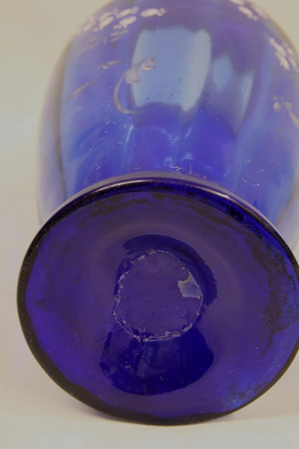 Large Late Victorian Bristol Blue Glass Vase. Antique Antique Vases 8