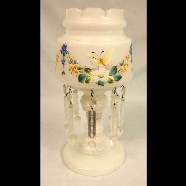 Antique Late Victorian Single Mantle / Table Lustre Antique Antique Glassware Antique Late Victorian Single Mantle / Table Lustre