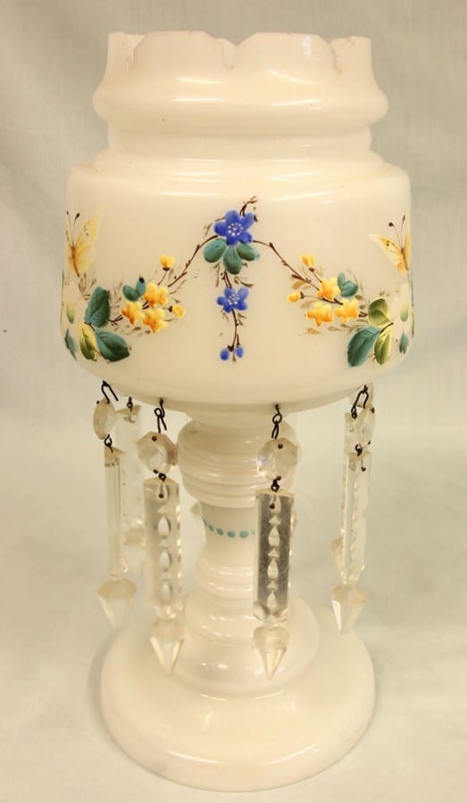 Antique Late Victorian Single Mantle / Table Lustre Antique Antique Glassware 5