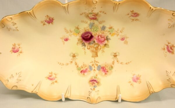 Antique Devon Ware Shaped Decorated Dish / Platter Antique Antique Ceramics 6