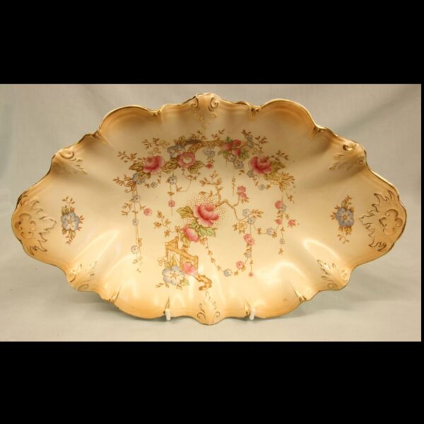 Antique Crown Devon Shaped Decorated Dish