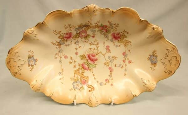 Antique Crown Devon Shaped Decorated Dish Antique Antique Ceramics 4