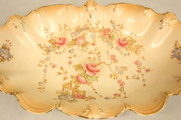 Antique Crown Devon Shaped Decorated Dish Antique Antique Ceramics 5