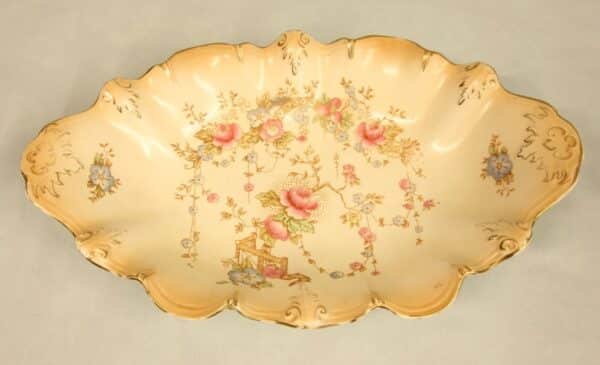 Antique Crown Devon Shaped Decorated Dish - Image 5