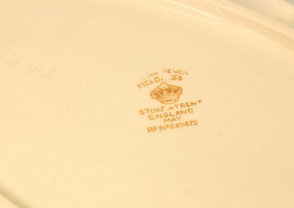 Antique Crown Devon Shaped Decorated Dish Antique Antique Ceramics 9