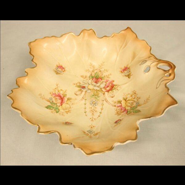 Antique Leaf Shape Crown Devon Serving Dish