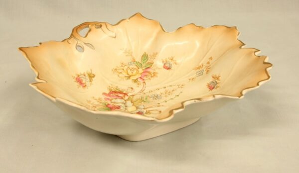 Antique Leaf Shape Crown Devon Serving Dish Antique Antique Ceramics 7