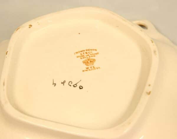Antique Leaf Shape Crown Devon Serving Dish Antique Antique Ceramics 8
