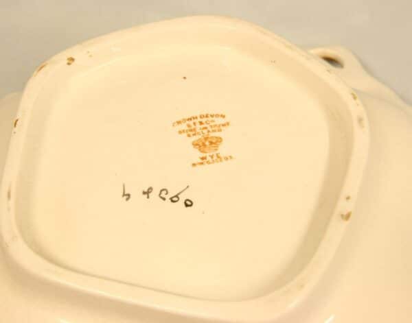 Antique Leaf Shape Crown Devon Serving Dish - Image 6