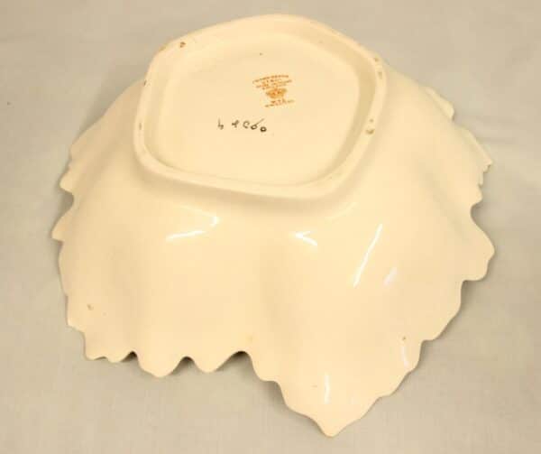 Antique Leaf Shape Crown Devon Serving Dish Antique Antique Ceramics 9