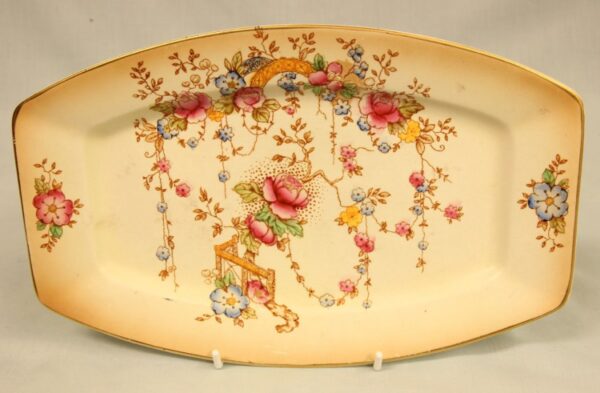 Antique Crown Devon Shaped Serving Plate Antique Antique Ceramics 4