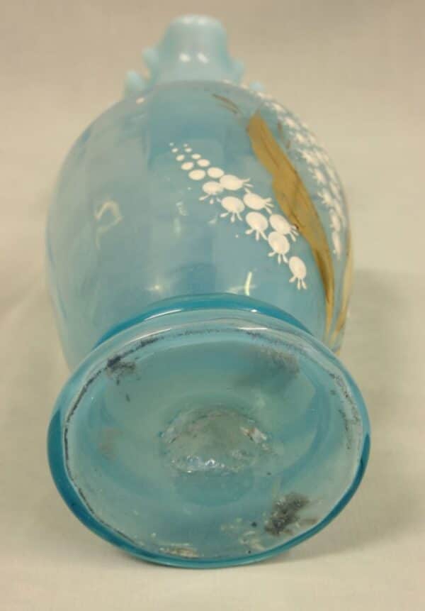 Antique Pale Blue Vaseline Glass Decorated Jug Antique Antique Glassware 8