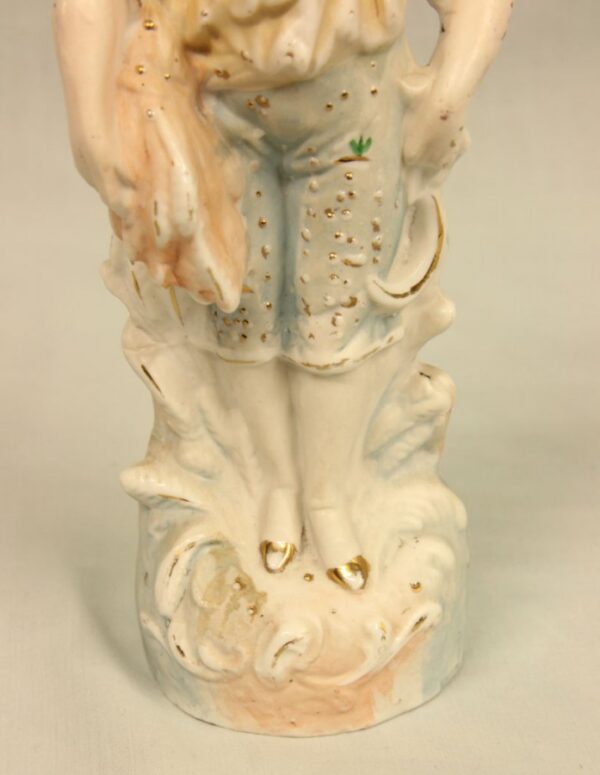 Pair of Bisque Figurines of Young Boy & Girl. bisque Antique Ceramics 10