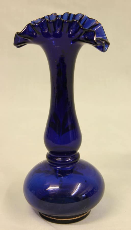 Antique Bristol Blue Glass Vase Antique Antique Glassware 5