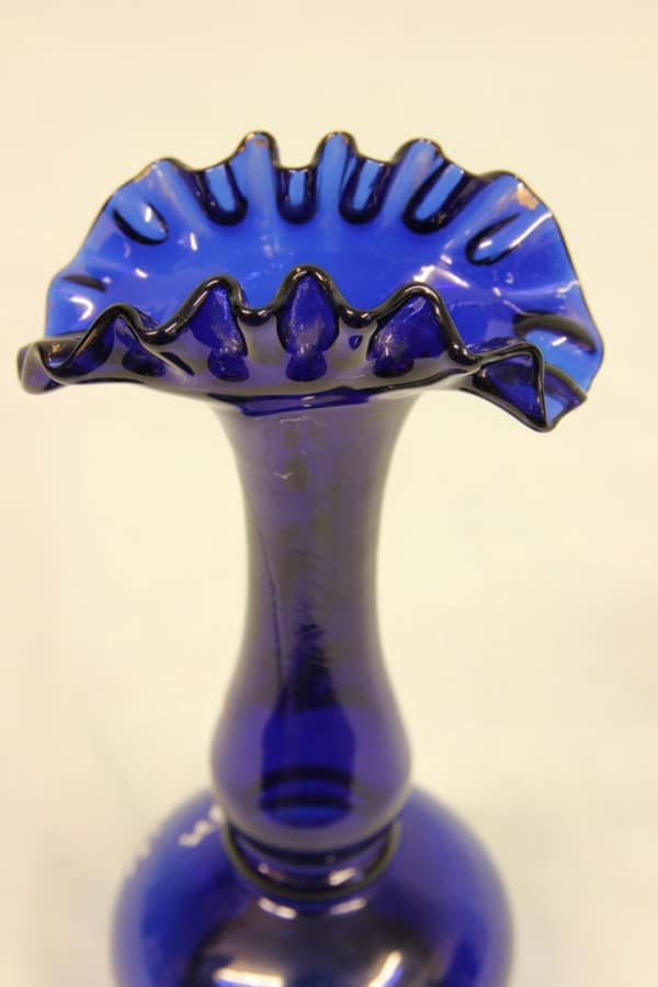Antique Bristol Blue Glass Vase Antique Antique Glassware 8