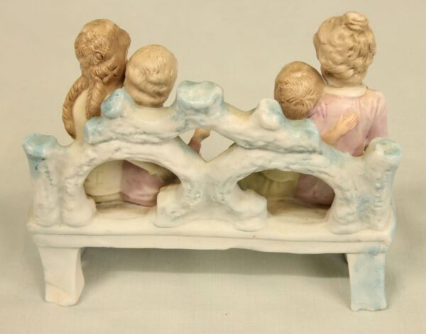 Bisque Figure of Children and Mother Seated Antique Antique Ceramics 5