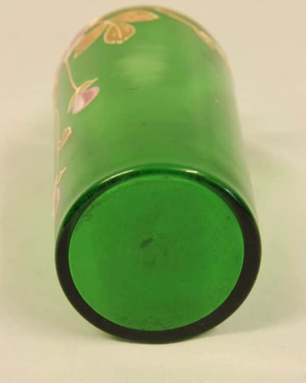 Antique Green Glass Decorated Vase Antique Antique Vases 9