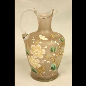 Antique Frosted Glass Decorated Jug