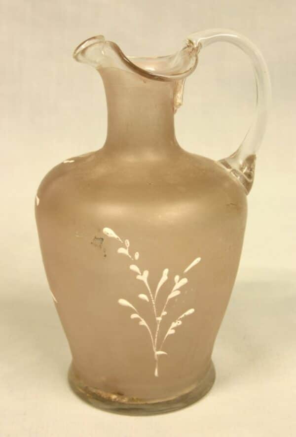 Antique Frosted Glass Decorated Jug - Image 3