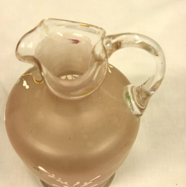 Antique Frosted Glass Decorated Jug - Image 4