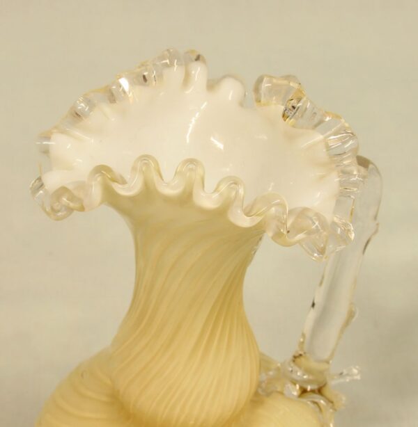 Antique Frilled Shaped Jug Antique Antique Glassware 7