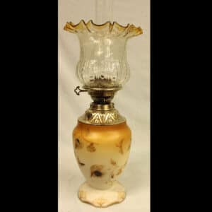 Antique Victorian Satin Glass Vase Lamp