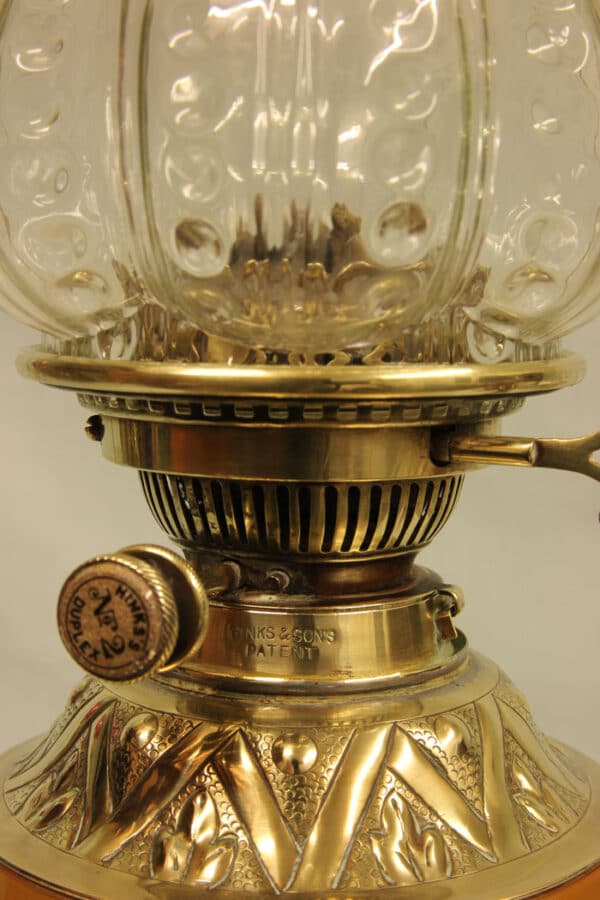 Antique Victorian Satin Glass Vase Lamp - Image 3