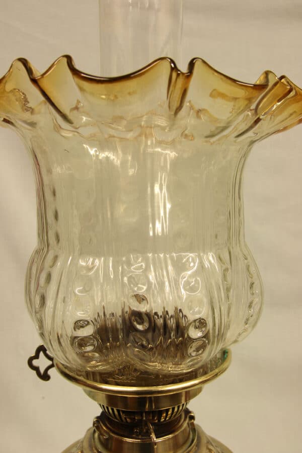 Antique Victorian Satin Glass Vase Lamp - Image 4