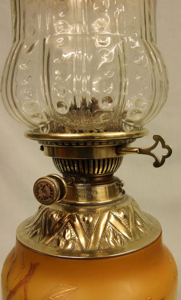 Antique Victorian Satin Glass Vase Lamp Antique Antique Lighting 7