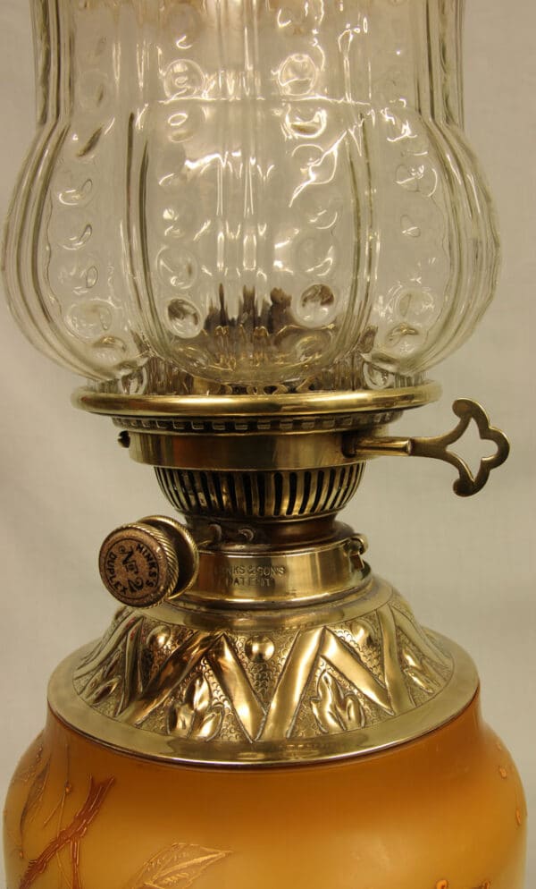 Antique Victorian Satin Glass Vase Lamp - Image 5