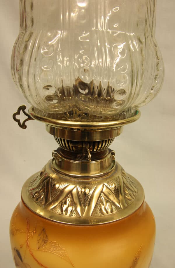 Antique Victorian Satin Glass Vase Lamp - Image 6