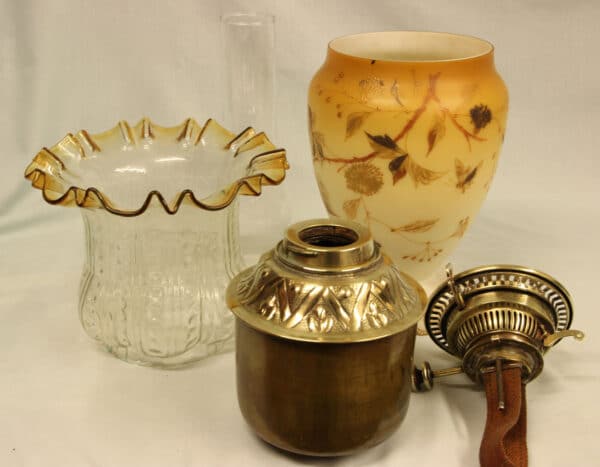 Antique Victorian Satin Glass Vase Lamp - Image 7