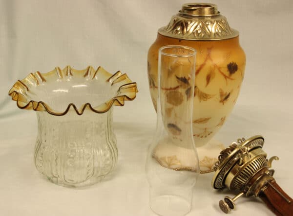 Antique Victorian Satin Glass Vase Lamp Antique Antique Lighting 10