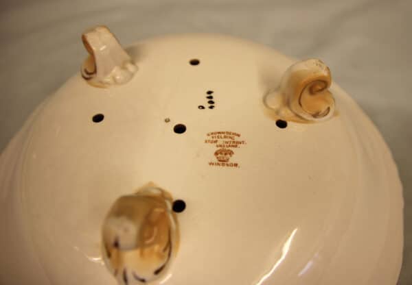 Antique Crown Devon Draining Bowl Antique Antique Ceramics 9