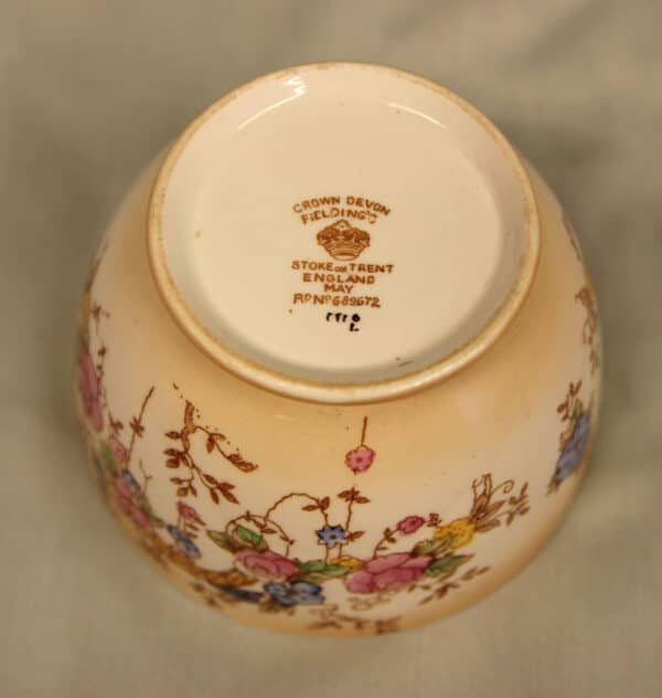 Antique Crown Devon Sugar Bowl Antique Antique Ceramics 7