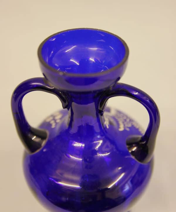 Antique Bristol Blue Shaped Vase Antique Antique Vases 7