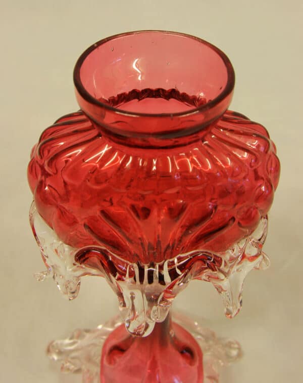Antique Cranberry Glass Vase Antique Antique Vases 5