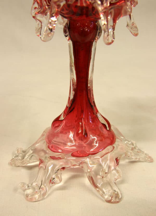 Antique Cranberry Glass Vase Antique Antique Vases 6