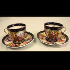 Pair of Pretty Small Cups & Saucers