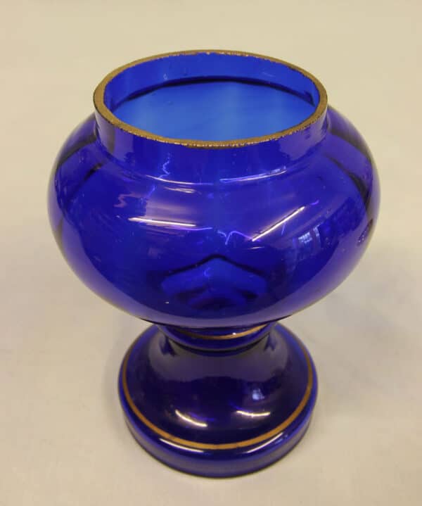 Antique 20th Century Bristol Blue Glass Posey Vase Antique Antique Vases 5