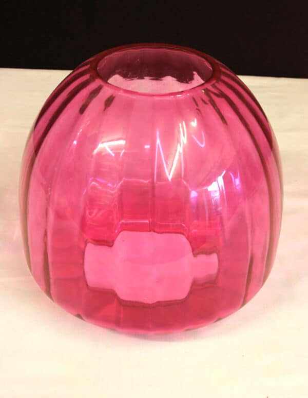 Antique Victorian Cranberry Oil Lamp - Image 7