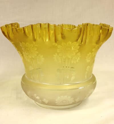 Antique Victorian Yellow Glass Oil Lamp - Image 4