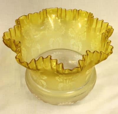 Antique Victorian Yellow Glass Oil Lamp - Image 8
