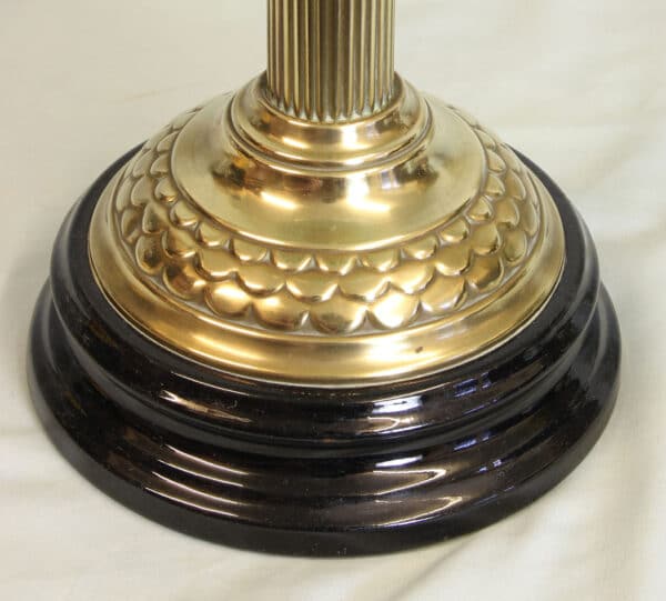 Antique Victorian Oil Lamp Green Font - Image 7