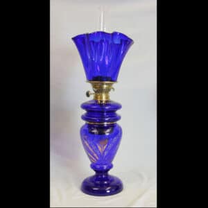 Antique Bristol Blue Oil Lamp