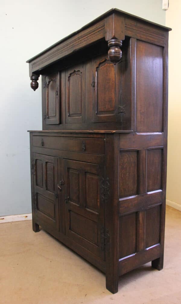 Antique Carved Oak Court Cupboard - Image 2