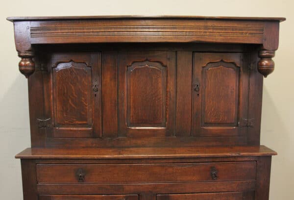 Antique Carved Oak Court Cupboard - Image 4