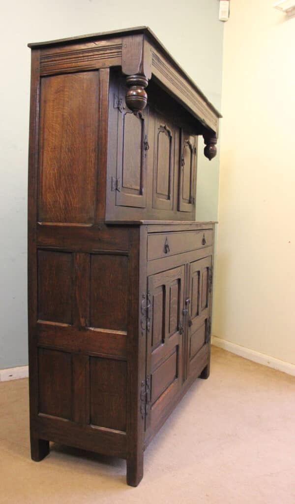 Antique Carved Oak Court Cupboard - Image 5